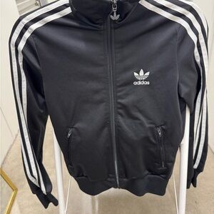 Adidas Black Jacket with White Accents